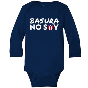 Basura No Soy Puerto Rico Flag IM Not Garbage Baby Long Sleeve Bodysuit