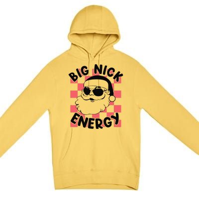 Big Nick Santa Energy Funny Retro Groovy Funny Christmas Premium Pullover Hoodie