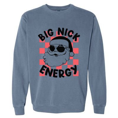 Big Nick Santa Energy Funny Retro Groovy Funny Christmas Garment-Dyed Sweatshirt