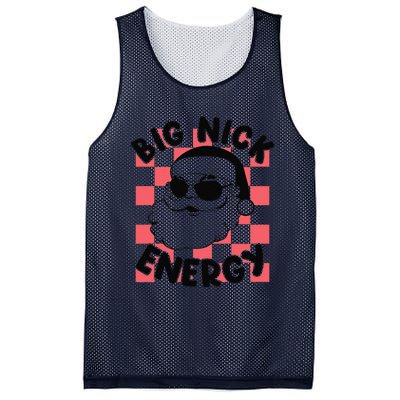 Big Nick Santa Energy Funny Retro Groovy Funny Christmas Mesh Reversible Basketball Jersey Tank