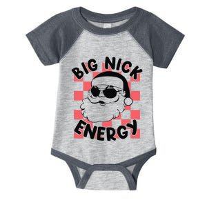 Big Nick Santa Energy Funny Retro Groovy Funny Christmas Infant Baby Jersey Bodysuit