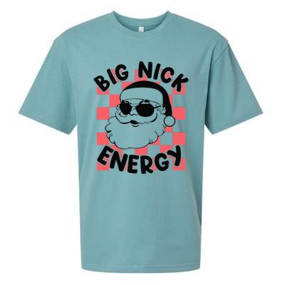 Big Nick Santa Energy Funny Retro Groovy Funny Christmas Sueded Cloud Jersey T-Shirt