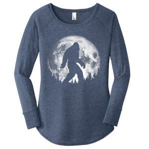 Bigfoot Night Stroll! Cool Full Moon & Trees Sasquatch Women's Perfect Tri Tunic Long Sleeve Shirt