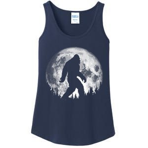 Bigfoot Night Stroll! Cool Full Moon & Trees Sasquatch Ladies Essential Tank