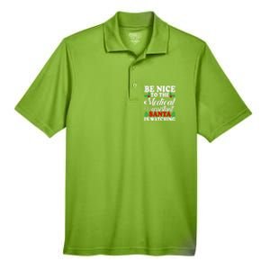 Be Nice To The Medical Assistant Santa Is Watching Xmas Gift Men's Origin Performance Pique Polo