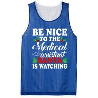 Be Nice To The Medical Assistant Santa Is Watching Xmas Gift Mesh Reversible Basketball Jersey Tank