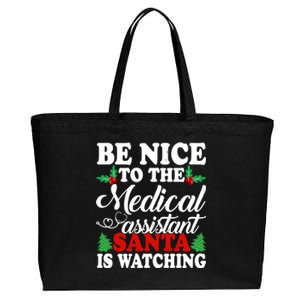 Be Nice To The Medical Assistant Santa Is Watching Xmas Gift Cotton Canvas Jumbo Tote