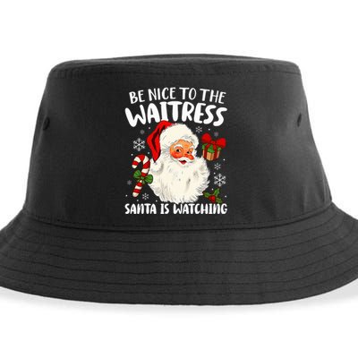 Be Nice To The Waitress Santa Is Watching Christmas Xmas  Sustainable Bucket Hat