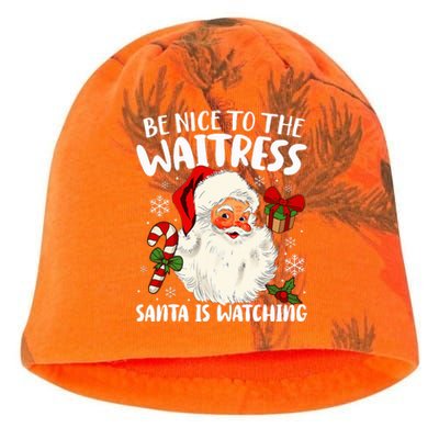 Be Nice To The Waitress Santa Is Watching Christmas Xmas  Kati - Camo Knit Beanie