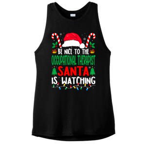 Be Nice To The Occupational Therapist Santa Christmas Funny Gift Ladies PosiCharge Tri-Blend Wicking Tank