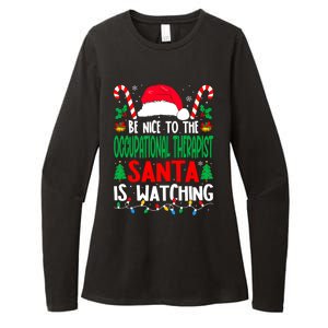 Be Nice To The Occupational Therapist Santa Christmas Funny Gift Womens CVC Long Sleeve Shirt