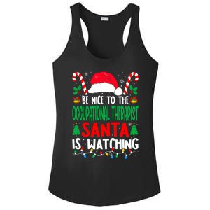 Be Nice To The Occupational Therapist Santa Christmas Funny Gift Ladies PosiCharge Competitor Racerback Tank