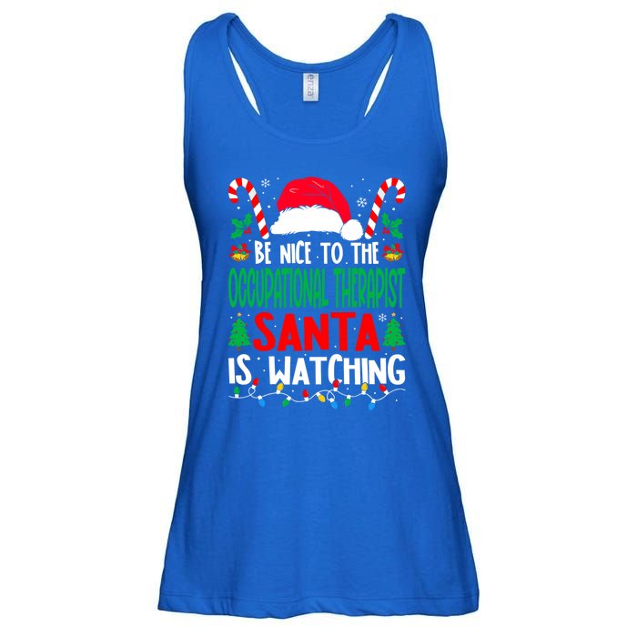 Be Nice To The Occupational Therapist Santa Christmas Funny Gift Ladies Essential Flowy Tank