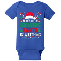 Be Nice To The Occupational Therapist Santa Christmas Funny Gift Baby Bodysuit