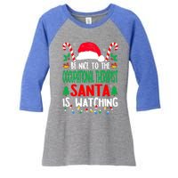 Be Nice To The Occupational Therapist Santa Christmas Funny Gift Women's Tri-Blend 3/4-Sleeve Raglan Shirt