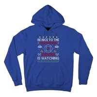 Be Nice To The Firefighter Santa Is Watching Ugly Christmas Gift Hoodie