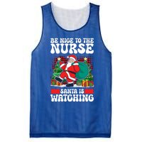 Be Nice To The Nurse Santa Is Watching Christmas Xmas Party Gift Mesh Reversible Basketball Jersey Tank