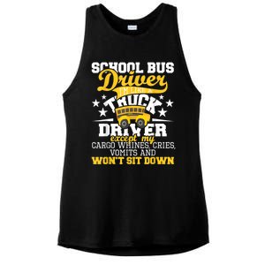 Be Nice To The Bus Driver Funny School Bus Driver Gift Ladies PosiCharge Tri-Blend Wicking Tank