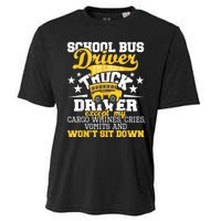 Be Nice To The Bus Driver Funny School Bus Driver Gift Cooling Performance Crew T-Shirt