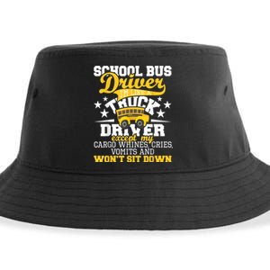 Be Nice To The Bus Driver Funny School Bus Driver Gift Sustainable Bucket Hat