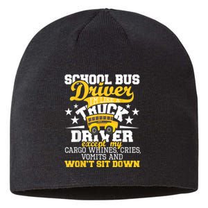 Be Nice To The Bus Driver Funny School Bus Driver Gift Sustainable Beanie