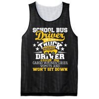 Be Nice To The Bus Driver Funny School Bus Driver Gift Mesh Reversible Basketball Jersey Tank