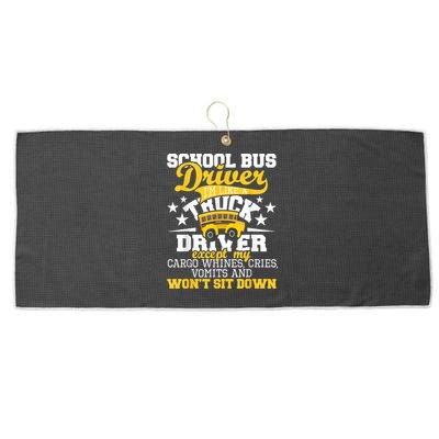 Be Nice To The Bus Driver Funny School Bus Driver Gift Large Microfiber Waffle Golf Towel