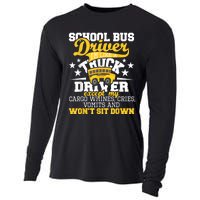 Be Nice To The Bus Driver Funny School Bus Driver Gift Cooling Performance Long Sleeve Crew