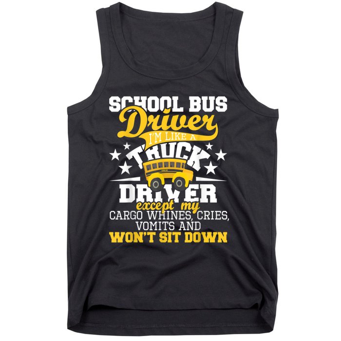 Be Nice To The Bus Driver Funny School Bus Driver Gift Tank Top