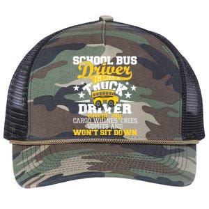 Be Nice To The Bus Driver Funny School Bus Driver Gift Retro Rope Trucker Hat Cap