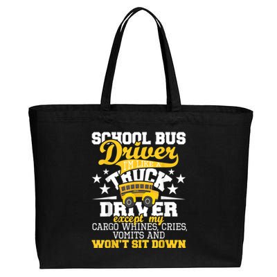 Be Nice To The Bus Driver Funny School Bus Driver Gift Cotton Canvas Jumbo Tote