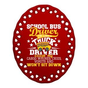 Be Nice To The Bus Driver Funny School Bus Driver Gift Ceramic Oval Ornament