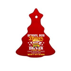 Be Nice To The Bus Driver Funny School Bus Driver Gift Ceramic Tree Ornament