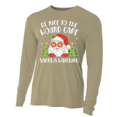 Be Nice To The Wound Care Nurse Santa Is Watching Christmas Cooling Performance Long Sleeve Crew