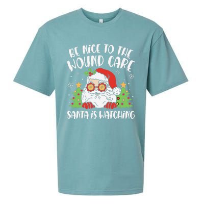 Be Nice To The Wound Care Nurse Santa Is Watching Christmas Sueded Cloud Jersey T-Shirt