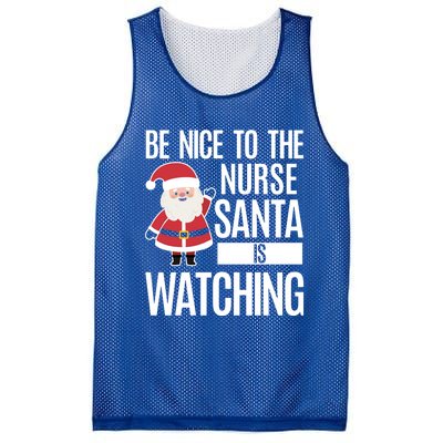 Be Nice To The Nurse Santa Is Watching Gift Mesh Reversible Basketball Jersey Tank