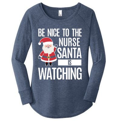 Be Nice To The Nurse Santa Is Watching Gift Women's Perfect Tri Tunic Long Sleeve Shirt