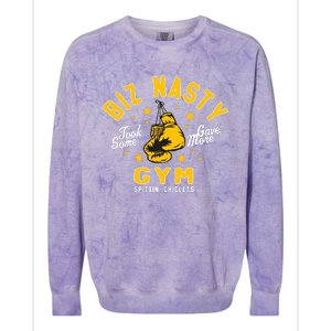 Biz Nasty Took Some Gave More Gym Spittin’ Chiclets Colorblast Crewneck Sweatshirt