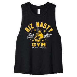 Biz Nasty Took Some Gave More Gym Spittin’ Chiclets Women's Racerback Cropped Tank