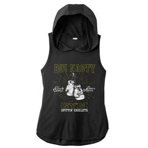 Biz Nasty Took Some Gave More Gym Spittin’ Chiclets Ladies PosiCharge Tri-Blend Wicking Draft Hoodie Tank