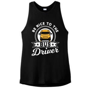 Be Nice To The Bus Driver Job Operator Busman Buses Ladies PosiCharge Tri-Blend Wicking Tank