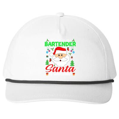 Be Nice To The Bartender Santa Is Watching Funny Xmas Funny Gift Cute Gift Snapback Five-Panel Rope Hat