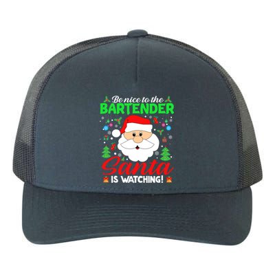 Be Nice To The Bartender Santa Is Watching Funny Xmas Funny Gift Cute Gift Yupoong Adult 5-Panel Trucker Hat