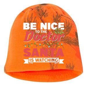 Be Nice To The Doctor Santa Is Watching Gift Kati - Camo Knit Beanie