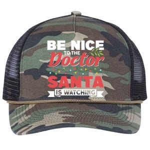 Be Nice To The Doctor Santa Is Watching Gift Retro Rope Trucker Hat Cap