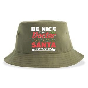 Be Nice To The Doctor Santa Is Watching Gift Sustainable Bucket Hat