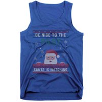 Be Nice To The Pilot Santa Is Watching Christmas Funny Gift Tank Top