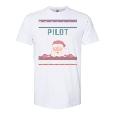 Be Nice To The Pilot Santa Is Watching Christmas Funny Gift Softstyle CVC T-Shirt