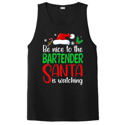 Be Nice To The Bartender Santa Is Watching Xmas Gift PosiCharge Competitor Tank