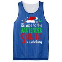 Be Nice To The Bartender Santa Is Watching Xmas Gift Mesh Reversible Basketball Jersey Tank